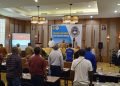 Bupati Mimika Eltinus Omaleng saat menghadiri Kongres Luar Biasa yang digelar Askab PSSI Kabupaten Mimika