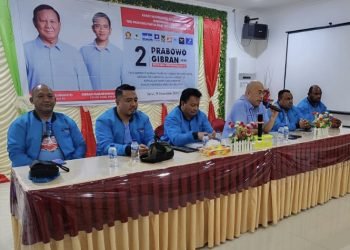 Suasana Rakornis TKD Prabowo-Gibran Kep. Yapen dan Waropen yang digelar di Serui, Selasa (19/12)