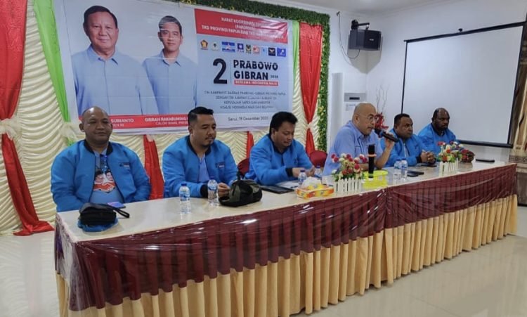 Suasana Rakornis TKD Prabowo-Gibran Kep. Yapen dan Waropen yang digelar di Serui, Selasa (19/12)