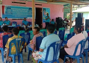 Suasana Kampanye Dialogis DPD Partai Gelora Indonesia Kabupaten Waropen yang berlangsung di Dapil II Waropen yang berlangsung di Kampung Napani, Distrik Soyoi Mambai, Rabu (12/1).