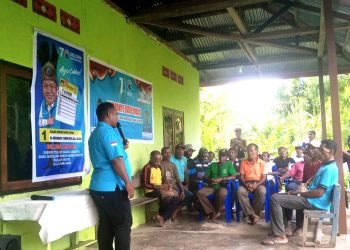 Suasana Kampanye Tatap Muka DPD Partai Gelora Indonesia Dapil 3 Biak Numfor yang berlangsung di Kampung Duai, Distrik Bruyadori, Sabtu (20/1)