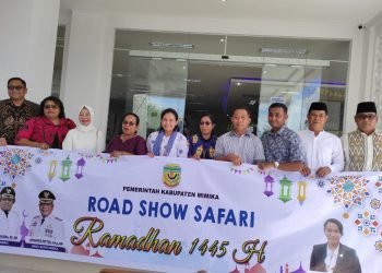 Pj. Sekda Mimika, Dr. Ida Wahyuni foto bersama unsur Forkopimda, pimpinan OPD sebelum menggelar Safari Ramadhan Tahun 2024