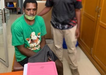 Epson Nirigi saat dimintai keterangan oleh tim penyidik