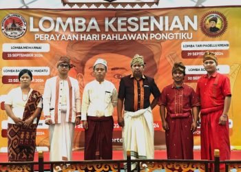 Yulianto Tandiontong Pemuda Sangalla’ Raih Juara I Lomba Ma’parapa’ Hari Pahlawan Nasional Pongtiku IKT Mimika Tahun 2024