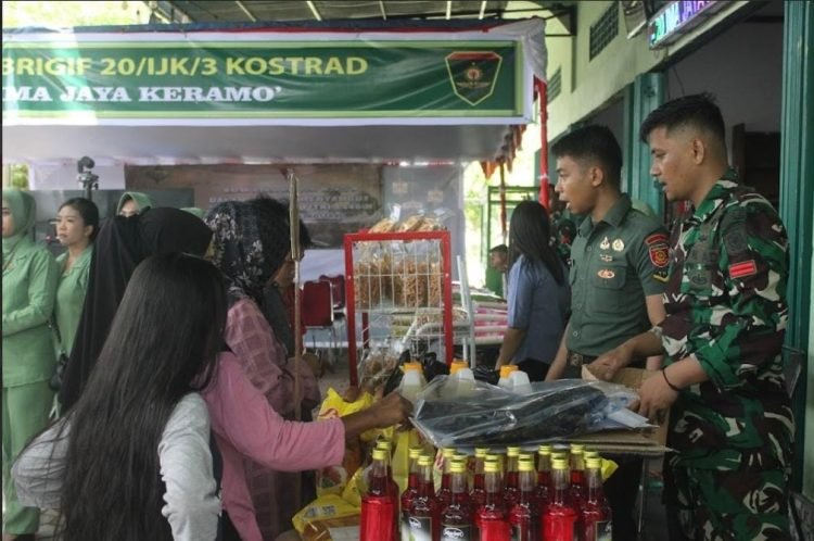 Sambut Lebaran, Brigif 20/IJK/3 Kostrad Gelar Bazar Murah