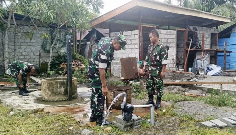 Bantu Kesulitan Warga, Kodim 1710/Mimika Kembali Bangun 4 Titik Sumur Bor, MCK dan Kamar Mandi Umum
