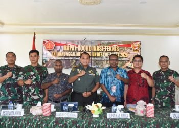 Bahas Teknis TMMD ke-124, Dandim 1710/Mimika Ikuti Rakornis Bersama Forkopimda Secara Virtual