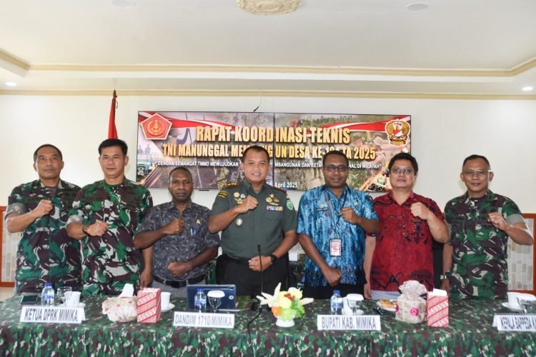 Bahas Teknis TMMD ke-124, Dandim 1710/Mimika Ikuti Rakornis Bersama Forkopimda Secara Virtual