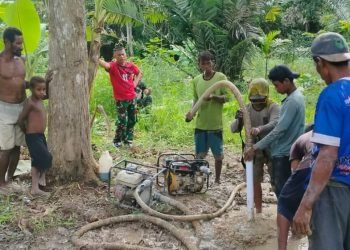Hari ketiga, Pembuatan Sumur Bor TMMD Ke-124 Kodim 1710/Mimika Mulai Dikerjakan