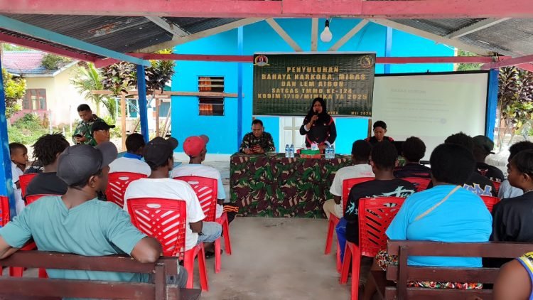 Satgas TMMD Gelar Penyuluhan Hukum Tentang Bahaya Narkoba, Miras dan Lem Aibon