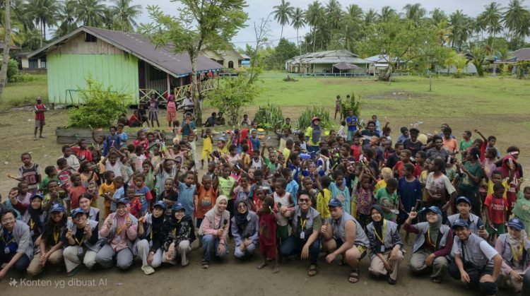 Mahasiswa KKN UGM Gandeng Komunitas Pijar Mimika Sosialisasi Pendidikan dan Kesehatan Kepada Anak-Anak Kampung Atuka