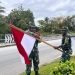 Sambut HUT RI ke-80, Kodim 1710/Mimika Kibarkan Bendera Merah Putih di Sepanjang Ruas Jalan