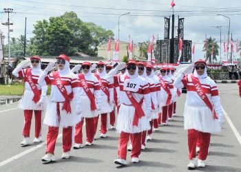 IWSS Mimika Ikut Ramaikan Lomba Gerak Jalan Indah Dalam Rangka HUT RI ke-80