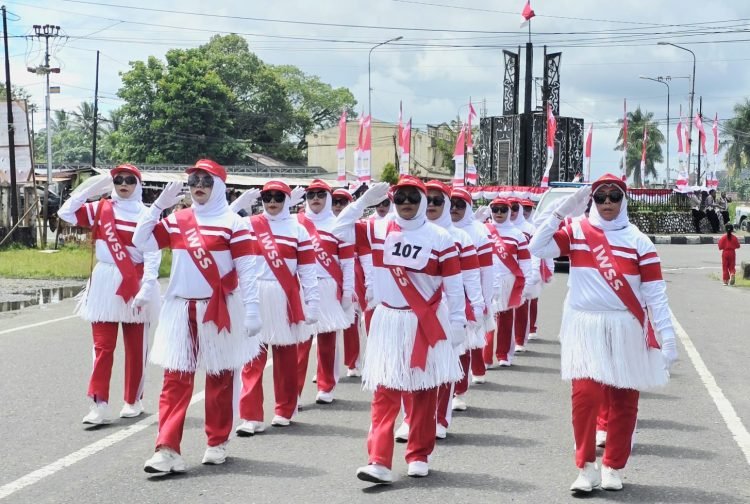 IWSS Mimika Ikut Ramaikan Lomba Gerak Jalan Indah Dalam Rangka HUT RI ke-80