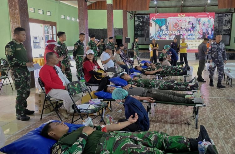 Kogabwilhan III Gelar Bakti Sosial Donor Darah Peringati HUT ke-80 RI dan HUT ke-6 Kogabwilhan III