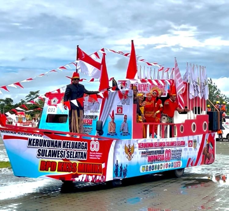 KKSS Mimika Ikut Ramaikan Karnaval Budaya Nusantara Dalam Rangka HUT RI ke-80