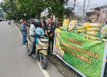Jaga Stabilitas Pasokan dan Harga Pangan Koramil 1710-04/Tembagapura Gelar Gerakan Pangan Murah