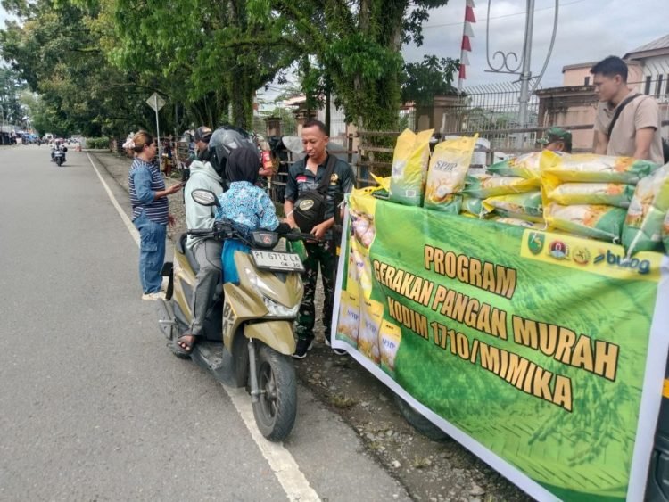 Jaga Stabilitas Pasokan dan Harga Pangan Koramil 1710-04/Tembagapura Gelar Gerakan Pangan Murah