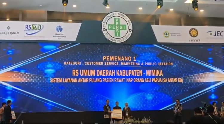 Sistem Layanan “Sa Antar Ko” RSUD Mimika Raih Juara 1 di PERSI – MAKERSI Award 2025