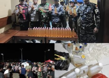 KM Sirimau Berlabuh, Polres Mimika Amankan 230 Liter Miras