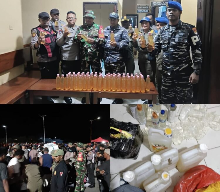 KM Sirimau Berlabuh, Polres Mimika Amankan 230 Liter Miras