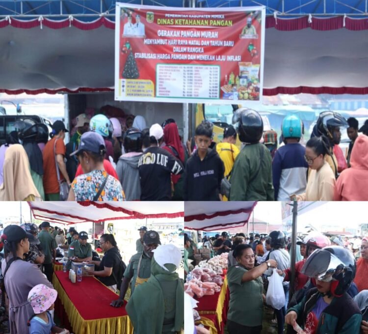Sambut Nataru, Dinas Ketahanan Pangan Mimika Gelar Gerakan Pangan Murah