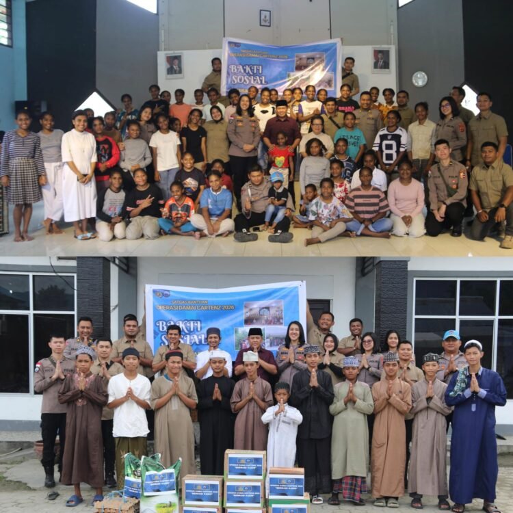 Satgas Ops Damai Cartenz Salurkan Bantuan Sosial, Hangatkan Hati Santri dan Anak Panti di Jayapura