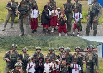 Patroli Humanis Satgas Ops Damai Cartenz di Oksibil Hadirkan Kehangatan Bagi Warga dan Anak-Anak