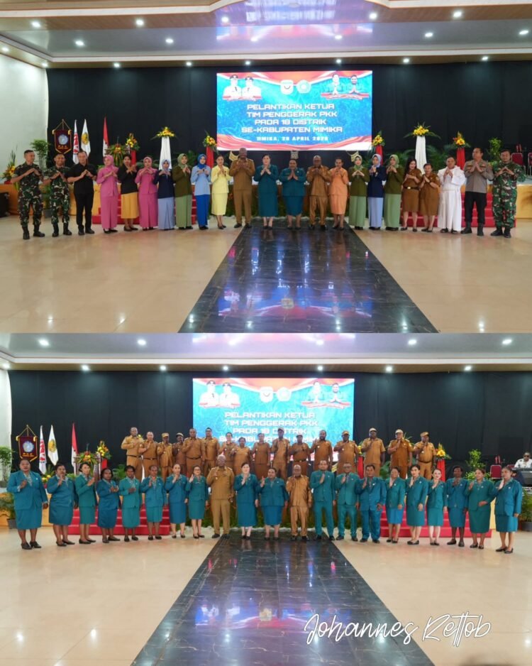 Resmi Dilantik, 18 Ketua TP PKK Distrik se-Mimika Siap Gerakkan Kesejahteraan Keluarga