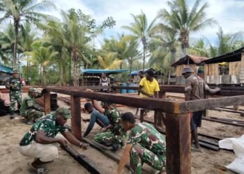 Satgas TMMD Kodim 1710/Mimika Kejar Target Penyelesaian Pembangunan 5 Unit Rumah