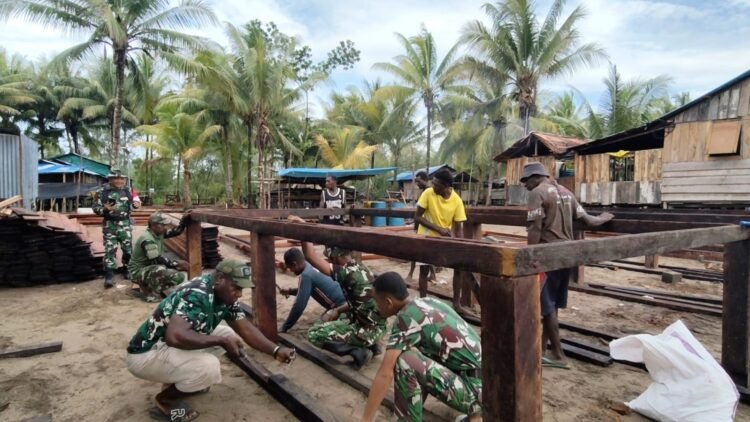 Satgas TMMD Kodim 1710/Mimika Kejar Target Penyelesaian Pembangunan 5 Unit Rumah