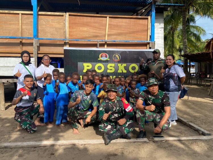 Penuh Senyum dan Tawa, Anak TK Outing Class di Posko TMMD Kodim 1710/Mimika