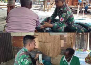 Menyusuri Kampung, Tim Kesehatan Satgas TMMD Layani Warga dari Rumah ke Rumah