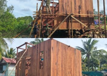 Satgas TMMD Kodim 1710/Mimika Tuntaskan Pemasangan Dinding, Progres Capai 50 Persen