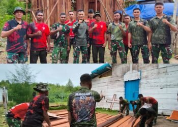 Prajurit Yonif TP 820/DAAI Bangga Terlibat dalam TMMD ke-128 Kodim 1710/Mimika
