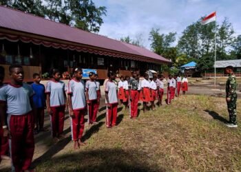 Satgas TMMD Bekali Pelajar dengan Materi PBB dan Wawasan Kebangsaan