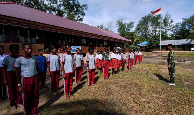 Satgas TMMD Bekali Pelajar dengan Materi PBB dan Wawasan Kebangsaan