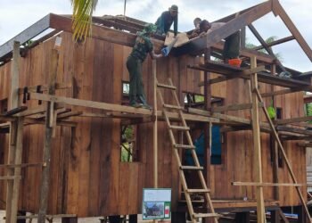 Akhir Minggu Ketiga Pelaksanaan TMMD, Progres 5 Unit Rumah Capai 75 Persen