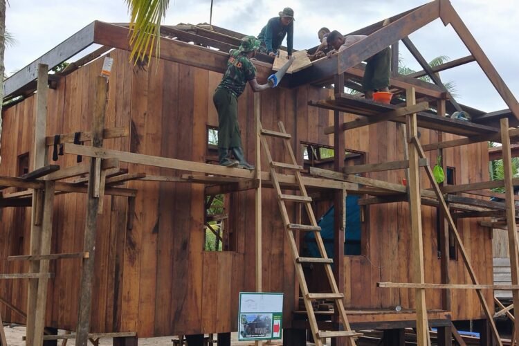 Akhir Minggu Ketiga Pelaksanaan TMMD, Progres 5 Unit Rumah Capai 75 Persen