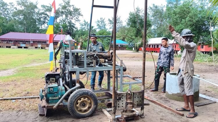 Satgas TMMD Hadirkan Solusi Air Bersih Lewat Pengeboran Sumur di RT 6 Kampung Keakwa