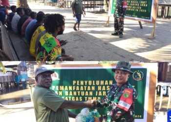 Satgas TMMD Ke-128 Kodim 1710/Mimika Gelar Penyuluhan Pemanfaatan Hasil Laut Untuk Warga Kampung Keakwa