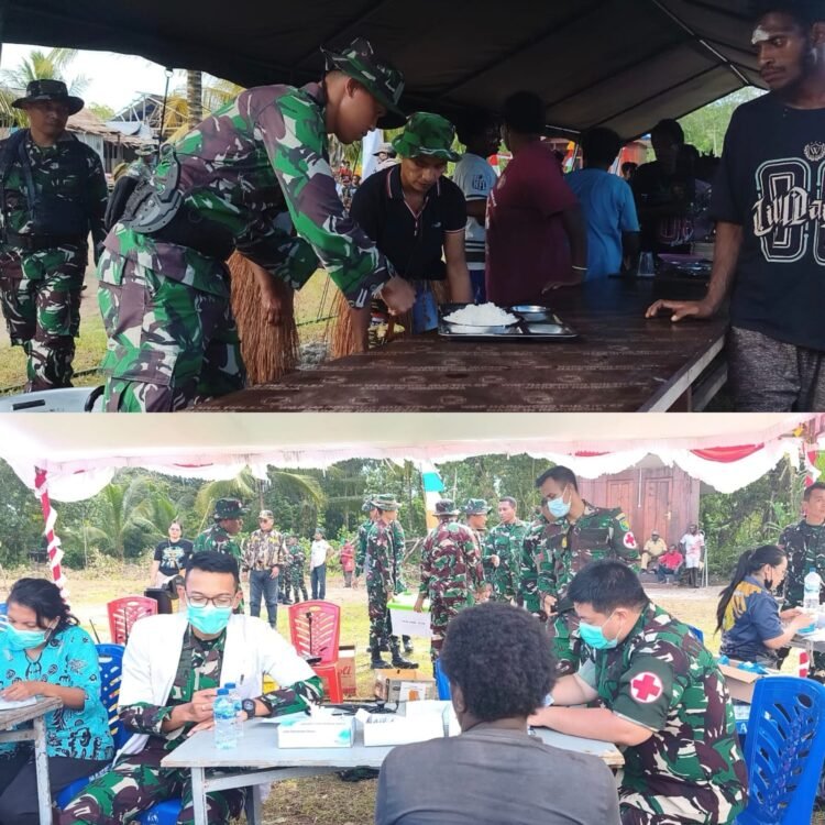 Bakti Sosial Pengobatan Gratis dan Makan Bersama Warnai Penutupan TMMD Keakwa