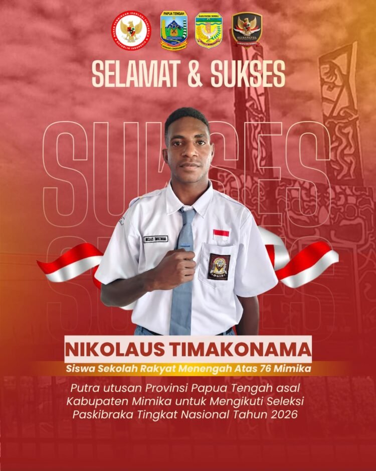 Siswa Asli Kamoro Wakili Papua Tengah ke Seleksi Paskibraka Nasional 2026