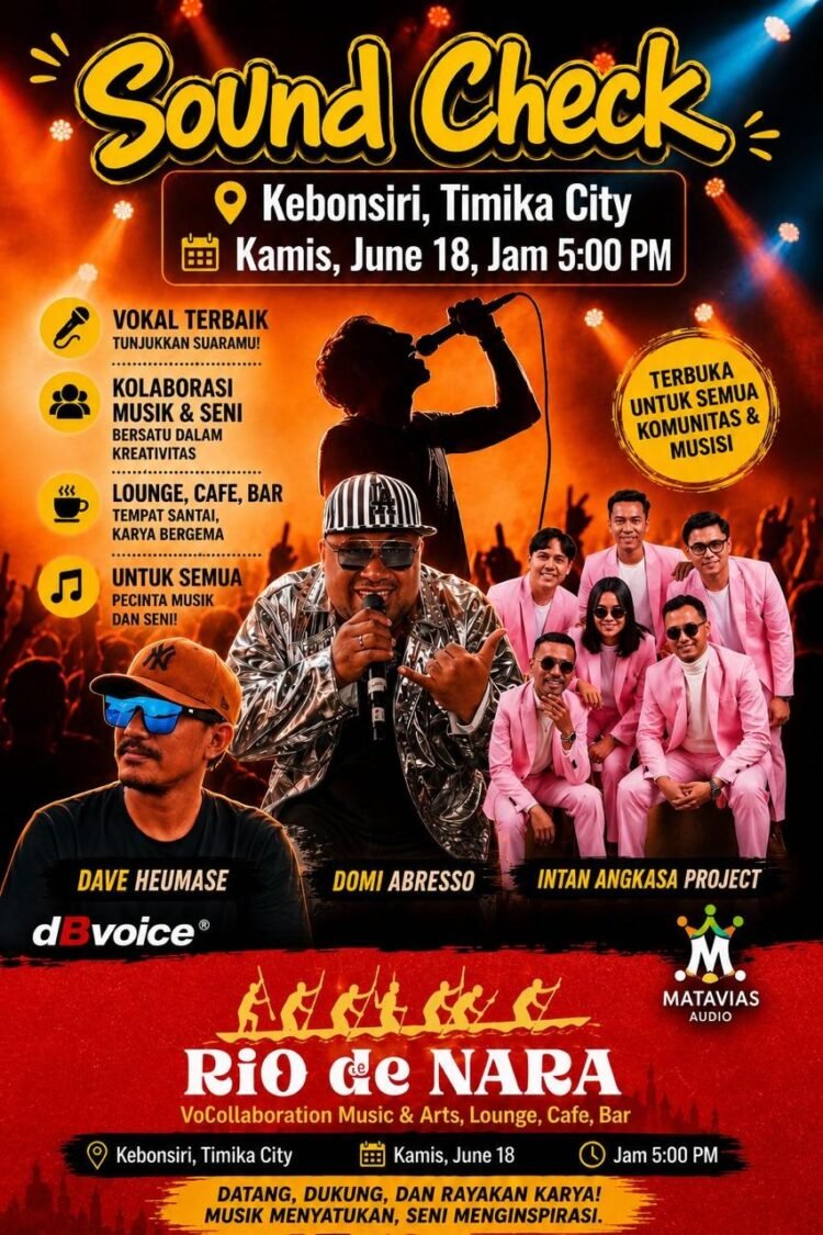 Cafe RiO de NARA Hadir di Timika, Usung Rumah Seni dengan Sound Profesional dan Live Musik Berkualitas