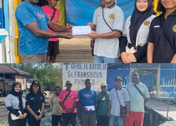 PPI Mimika Salurkan Donasi untuk Korban Kebakaran Gereja Katolik Santo Fransiskus Poumako