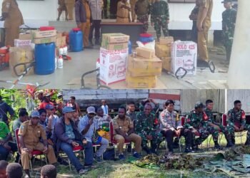 Distrik Agimuga Gelar Pemberkatan Kantor dan Kerja Bakti Bersama Warga