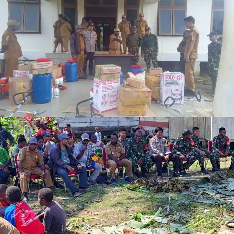 Distrik Agimuga Gelar Pemberkatan Kantor dan Kerja Bakti Bersama Warga