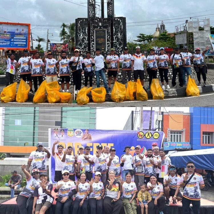 Fans Jerman Timika Gelar Jalan Santai dan Aksi Bersih Kota, Kampanyekan Gerakan “LISA Sayang”