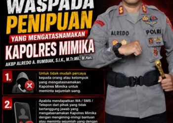 Baru Sehari Menjabat, Kapolres Mimika AKBP Alredo A. Rumbiak Jadi Sasaran Pencatutan Nama untuk Modus Penipuan