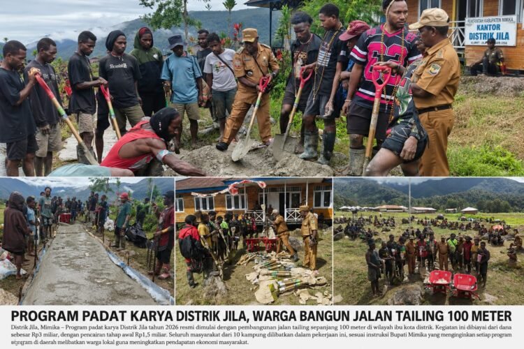 Program Padat Karya Distrik Jila Bangun Jalan Tailing 100 Meter, Tingginya Biaya Logistik Jadi Kendala